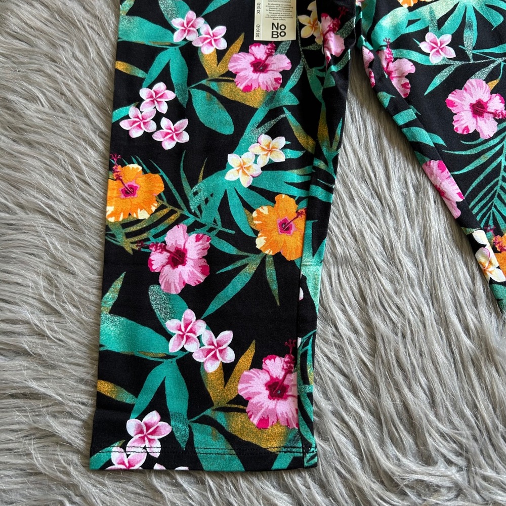No Boundaries Capri Leggings Women Size XS (0-2) Tropical Floral Stretch Pants - Picture 3 of 4